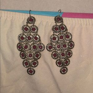 gold and burgundy earrings